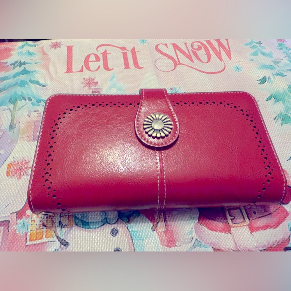 Red wallet 71/2 inches long 4 inches wide